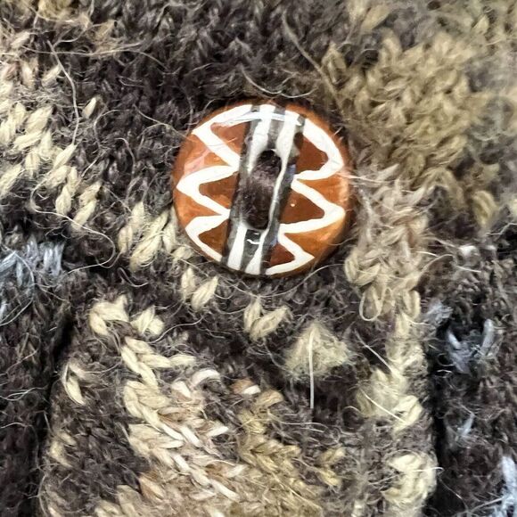 Peruvian Alpaca Connection 100% Alpaca Cardigan Sweater Artsy Boho Tribal XL - Picture 6 of 16